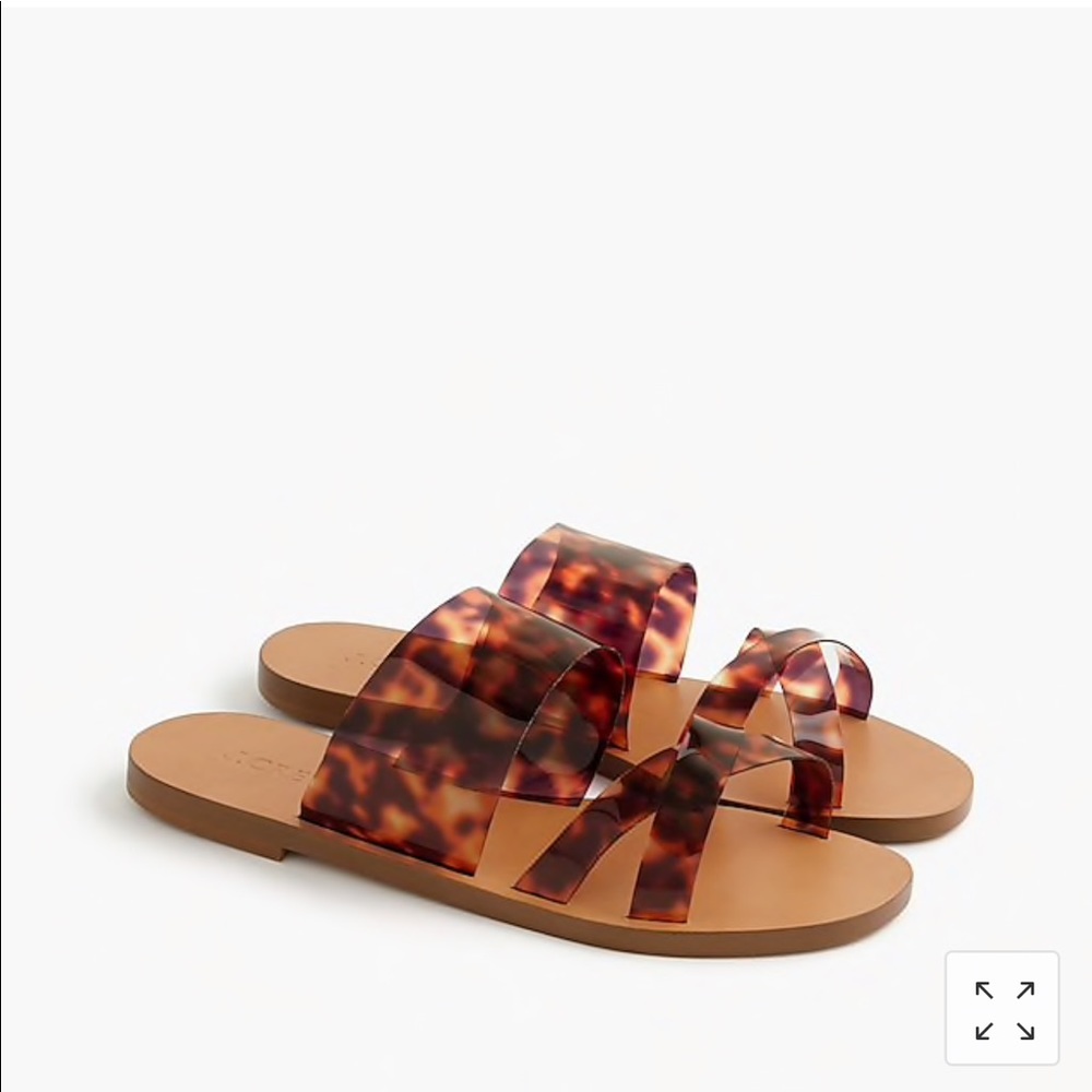 NWT J. Crew Bali Tortoise Slides